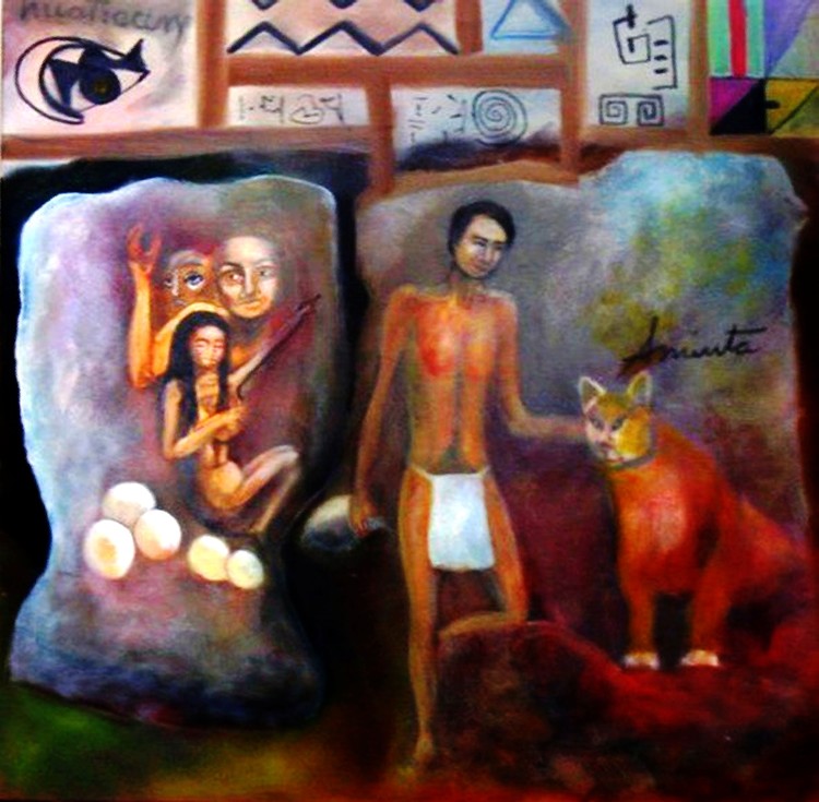 huatiacuri öleo sobre lienzo 2009 90x80 cm Serie matices peruanos