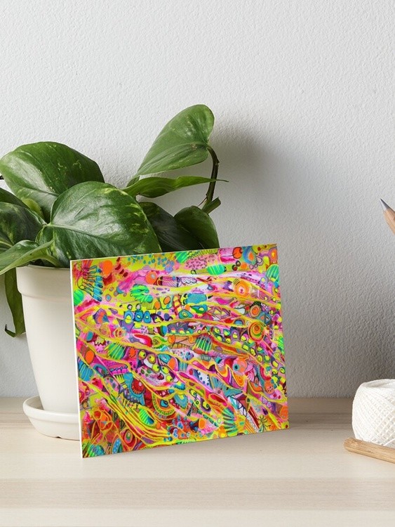 486. Bright Future rainbow rain, subconscious abstract Art Board Print