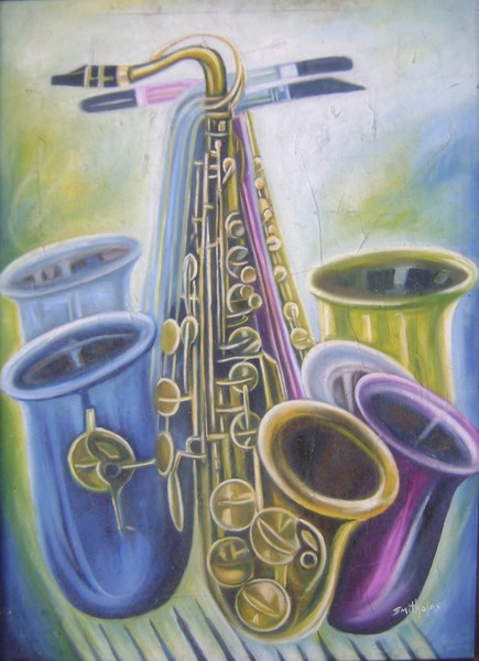 colorful saxophones