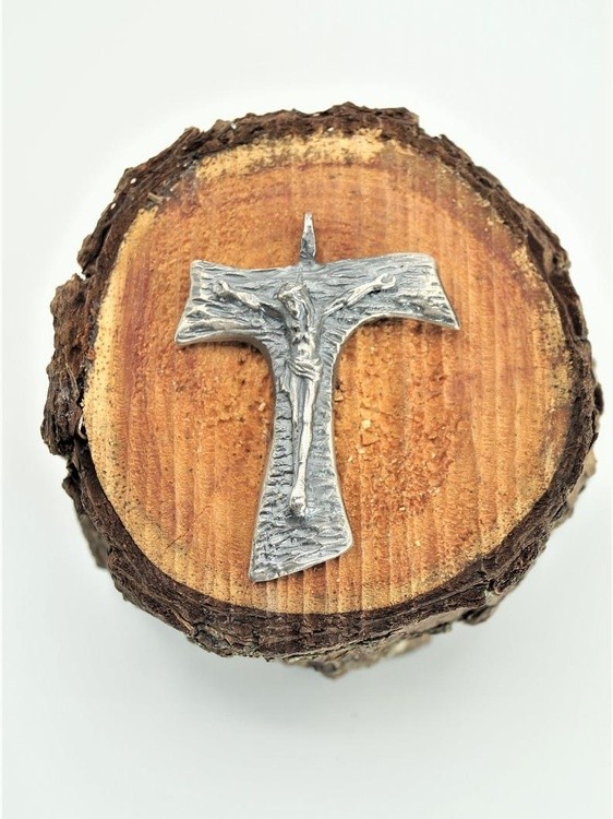 Tau Cross .Saint Francis Tau Cross Pendant TAU Cross Jesus .Silver TAU Cross