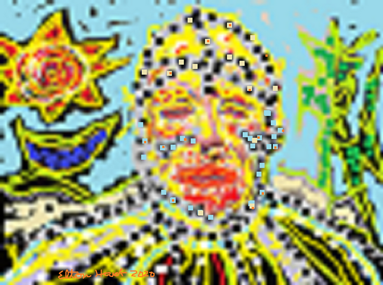 the ORIGINAL Aqua Man (c) 2020 elton houck mixed media photo over-painted digitally