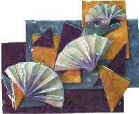 Plum Fans Brooch
