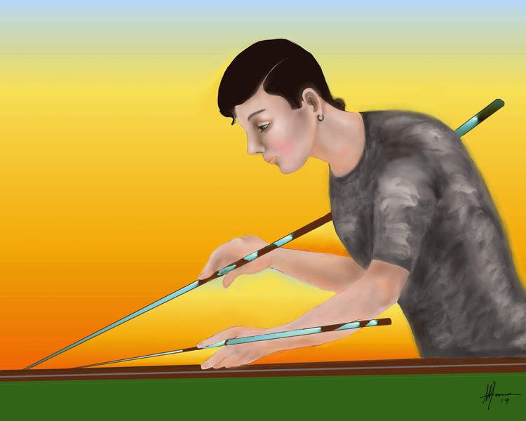 SHE IS ALSO GOOD AT BILLIARDS