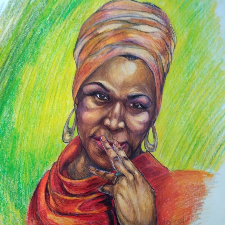 Aretha's Farewell, mixed media(Pen, Watercolor,Colorpencils)