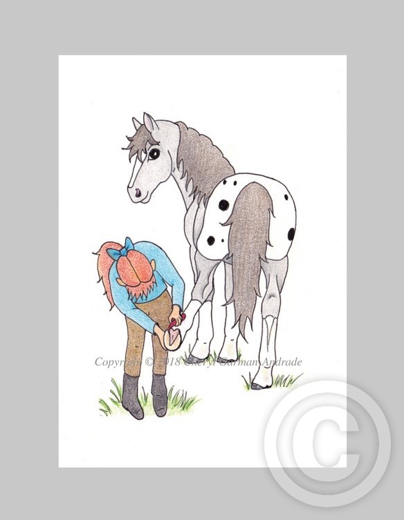 Poppy & Pepper Hoof Picking Whimsical Illustration