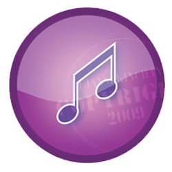 purple button music icons