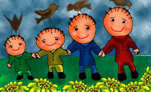 Bold birds and Lovely kids