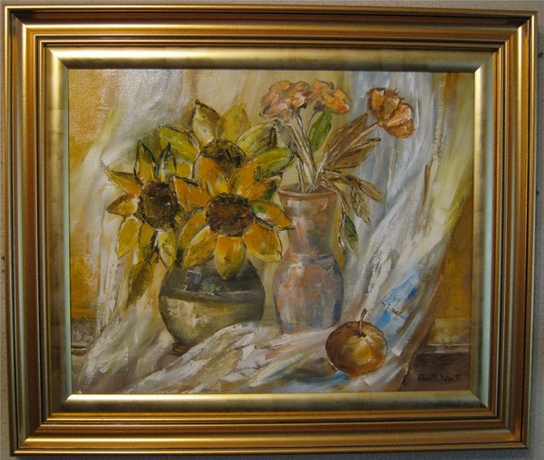 'FLOWERS'-Oil on Canvas-Dim:50/40cm