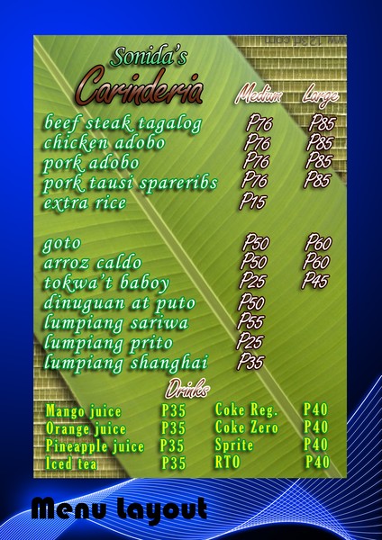 menu layout