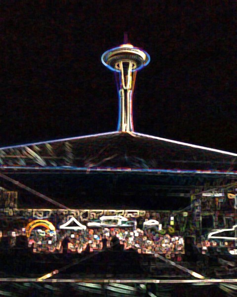 Glowing Space Needle