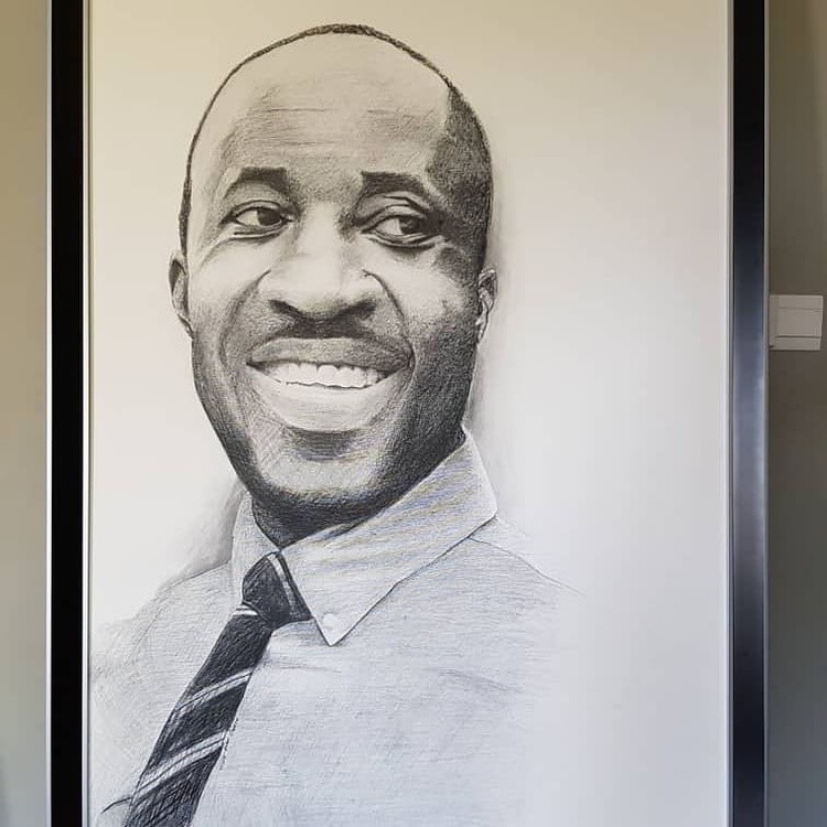 Charcoal on canvas drawingSize 100x 150cm
