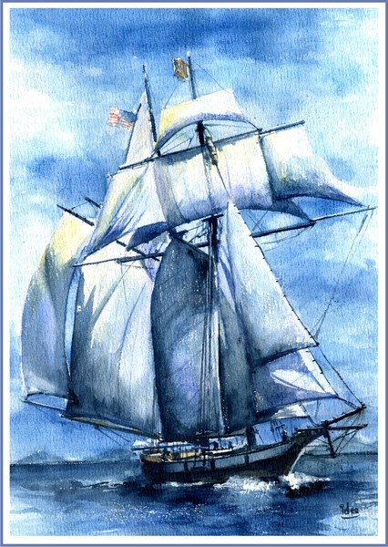 The  « Pride of Baltimore » in full outfit