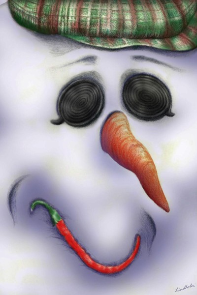 Snowman Greeting Card Illustration