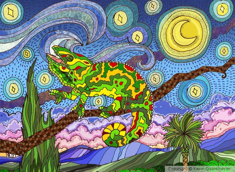 Chameleon's Starry Night