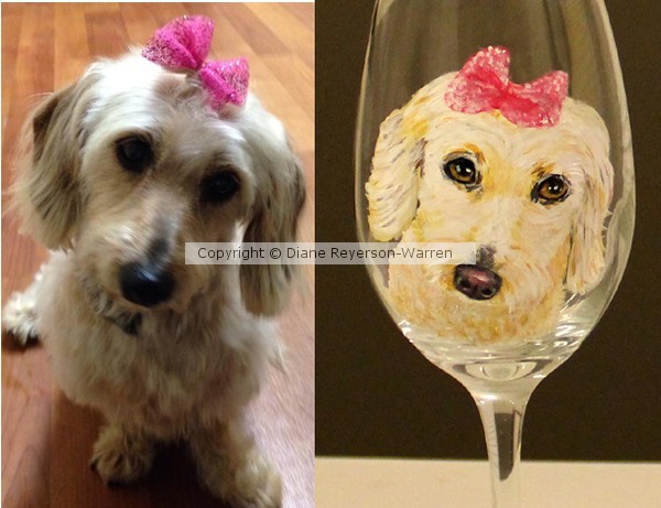 custom painted pet wine glass