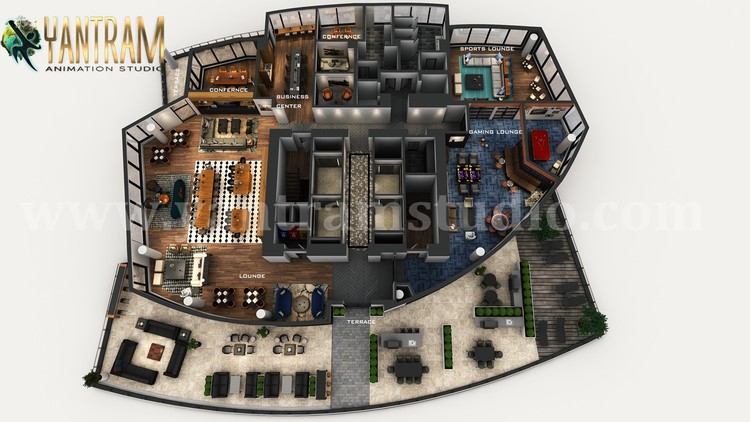Professional 3D Commercial Office Floor Plan Design