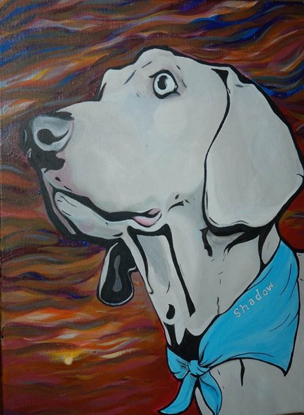 shadow  weimaraner painting