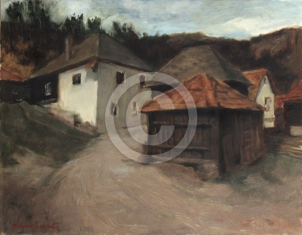 Im Dorfe 45x35 oil on canvas