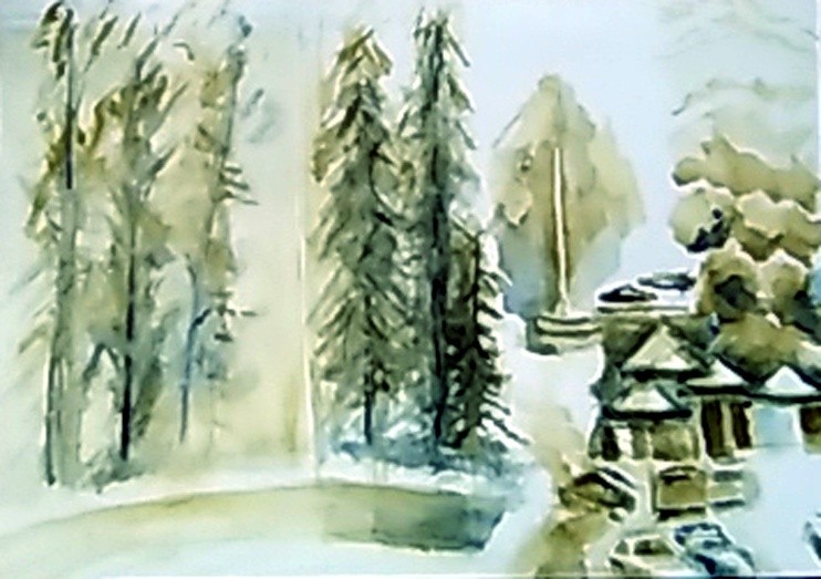 Marin County Farmers Market Watercolor