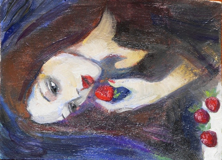 Girl with strawberries