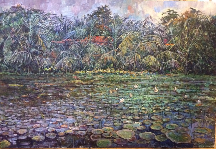 Lotus Pond in Kerala, India