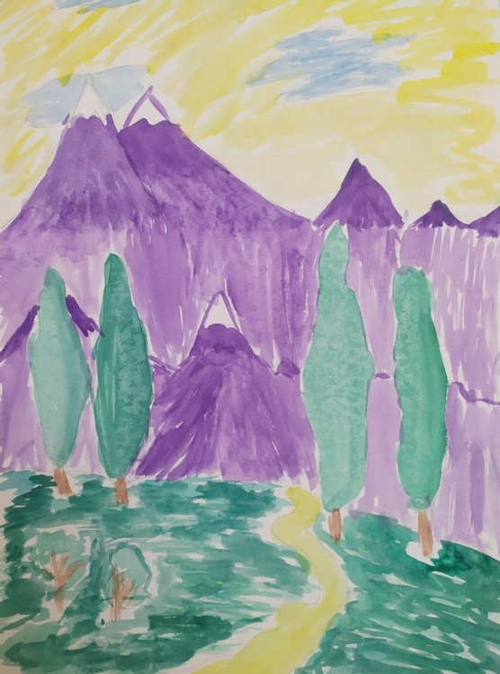 Sunset in mountains