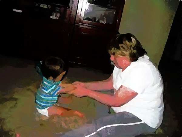 Playing with Baby.