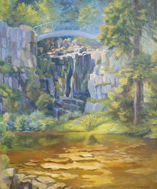 At the waterfall