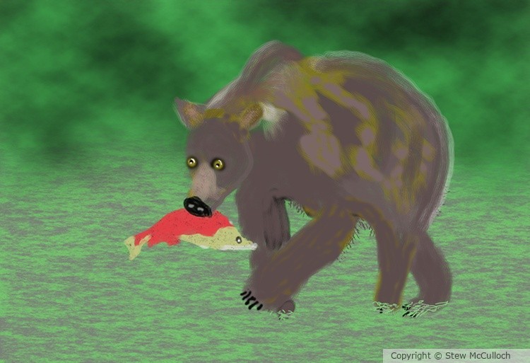 Bear & Salmon  P324