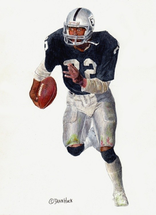 Marcus Allen - RUNNING BACK LEGACY - Colored Pencil by Dean Huck