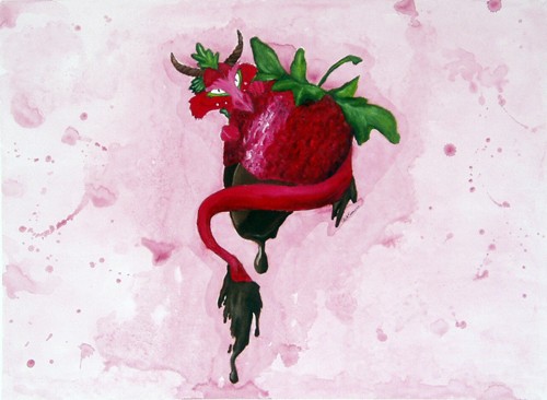 Chocolate dipped strawberry wyrm