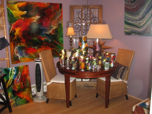 Art Show of my glass/canvas/mirror 