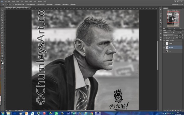 Stuart Pearce - digital painting CLOSE UP