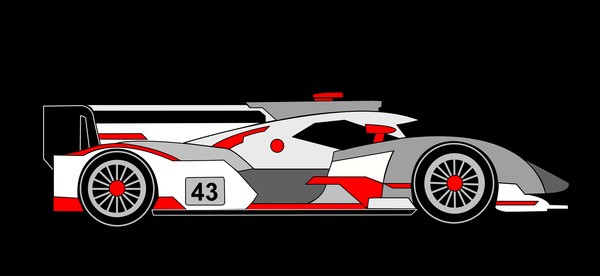 R18 e tron quattro gray red on black