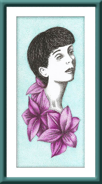 Mulher e flores