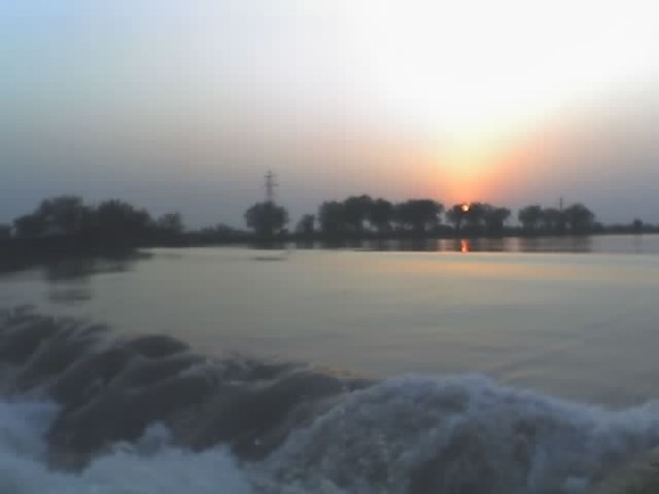 sunset with water