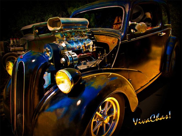 Anglia Dragster and a Duce Staged for a Grudge Run