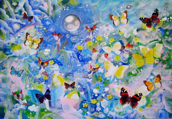 6 fairies by waterfalls