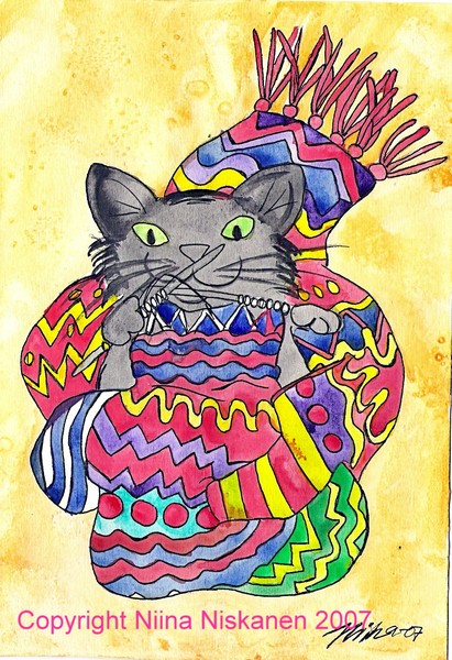 knitting cat
