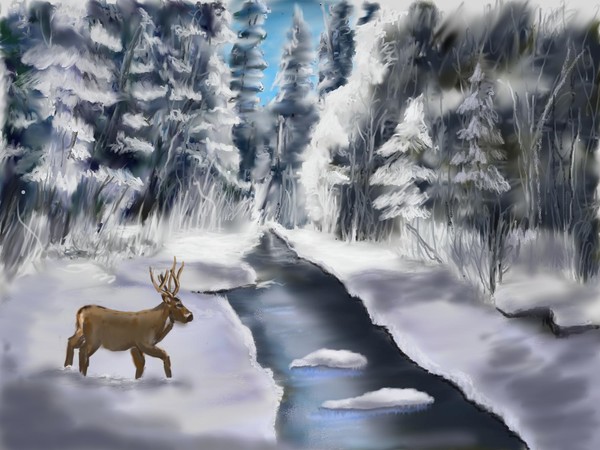 Deer in winter
