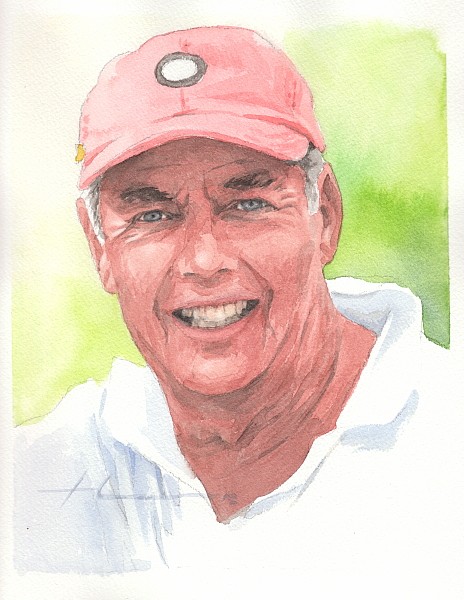 outdoorsman dad watercolor painting