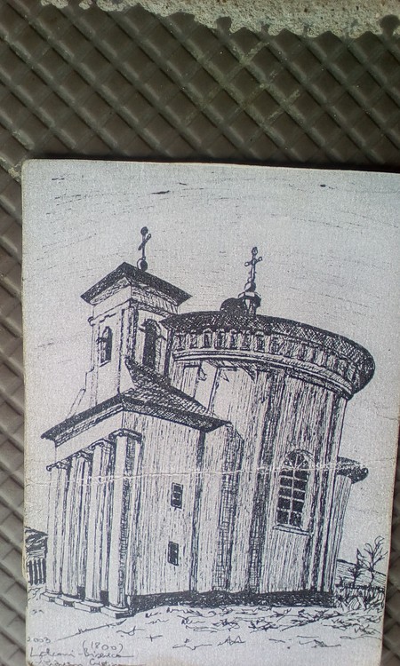 Ink sketch,church in Romania