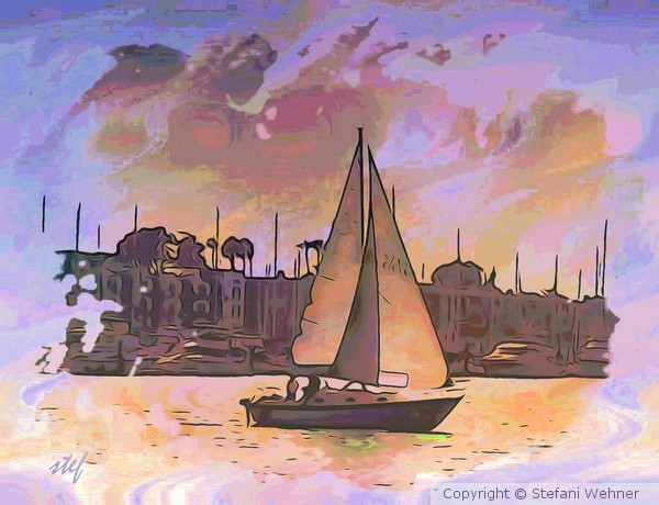 sunset sailing
