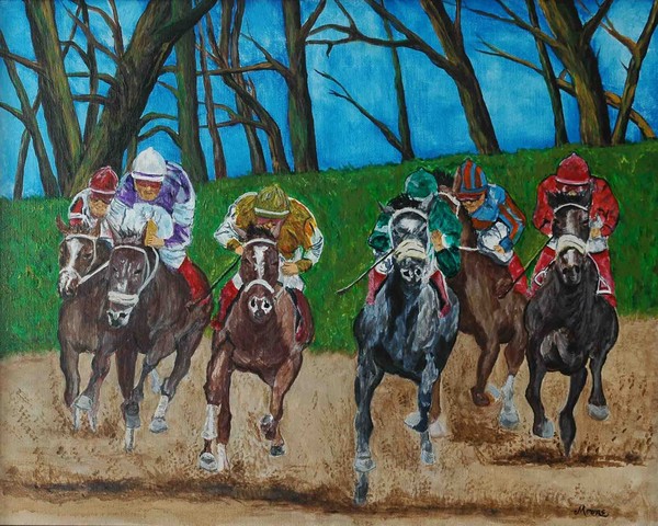 DOWN THE STRETCH THEY COME