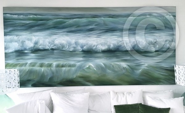 Mystics Beach_1.37mx3m_oil on linen_2015_Available