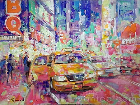 NYC. Night cab 