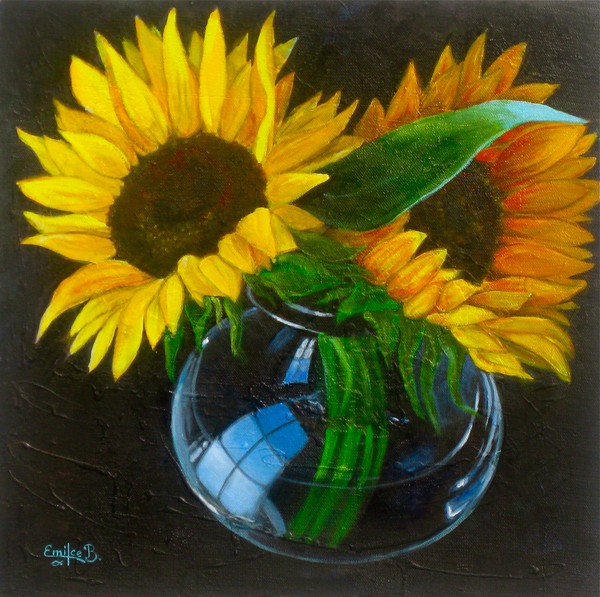 Sun Flowers on a sphere ball