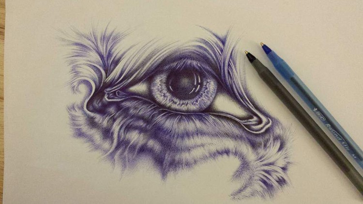 Ballpoint Pen Eye Sketch