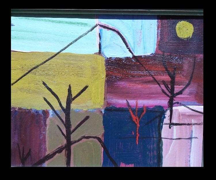 ' The Lovely Woods '.......oil on board.