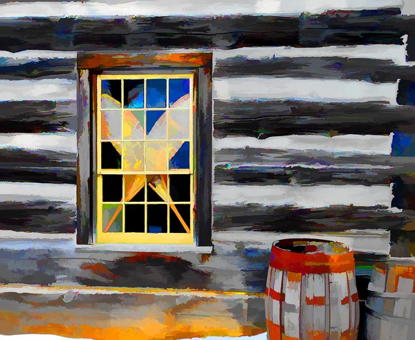 Snowshoes in Window